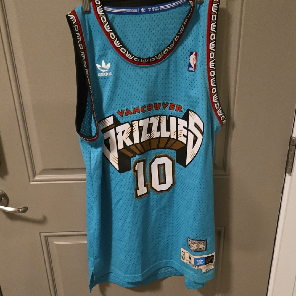 Medium Length +2 Mike Bibby Vancouver Grizzlies #10 Addidas Swingman  Jersey
